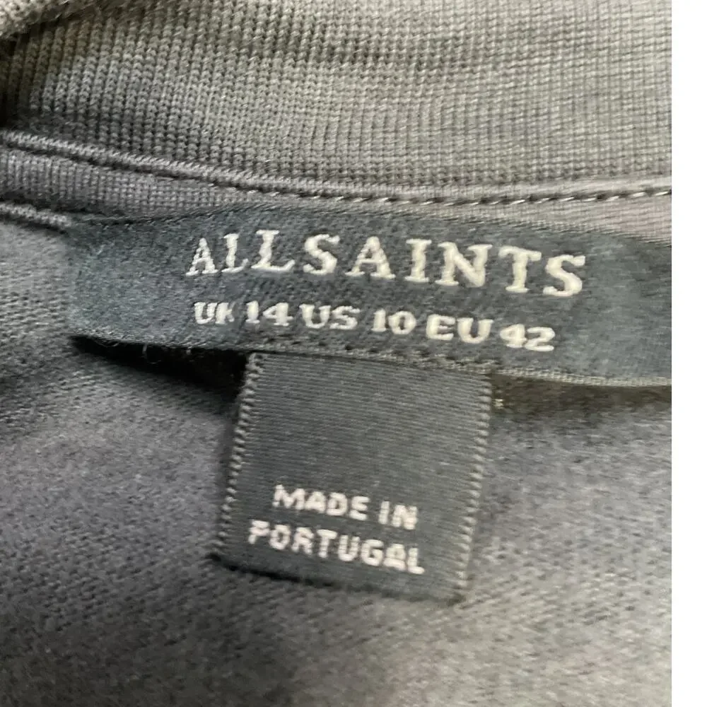 Allsaints Washed Black Randal Anna Dress Size 10 - Picture 4 of 5